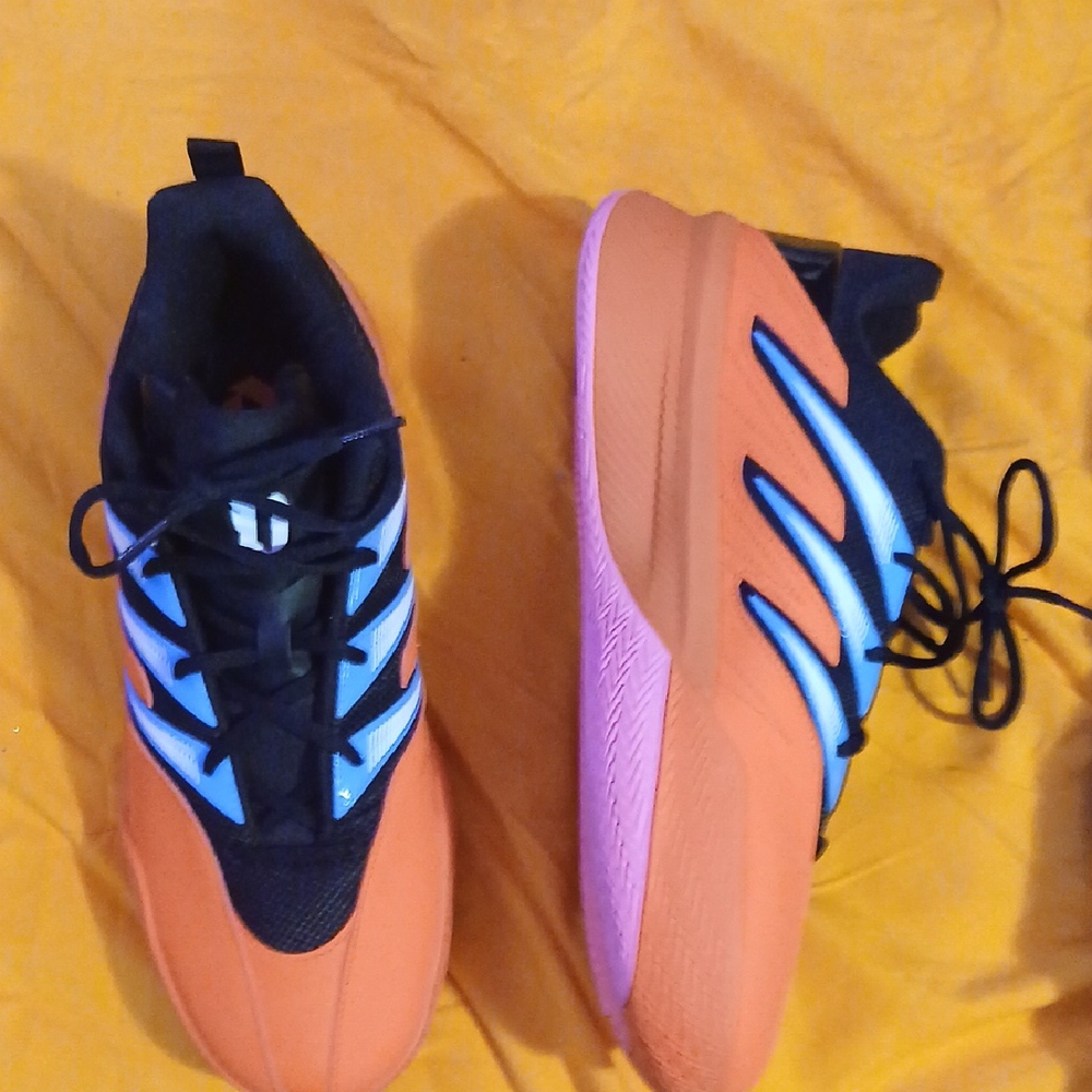 Adidas Men's Orange and Blue Sneakers
